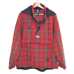 Ralph Lauren Chaps Vintage Plaid Windbreaker Size Medium